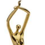 Gold Women Stretching Large Sculpture