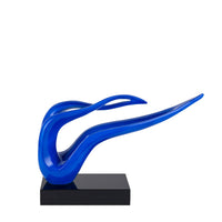 Blue Abstract Wavy Sculpture