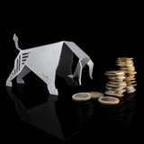 Aluminum 6" Bull Origami Geometric Sculpture