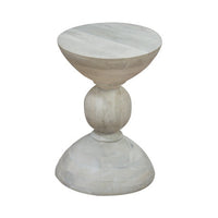 Modern Natural Mango Hourglass Style Wood Side Table