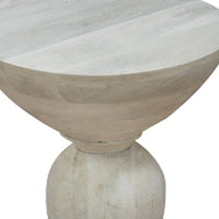Modern Natural Mango Hourglass Style Wood Side Table
