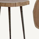 Natural Wood and Black Live Edge End or Side Table