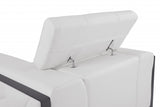 Mod Winter White Leather and Chrome Deco Accent Chair