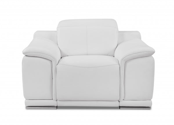 Mod Winter White Italian Leather Recliner Chair