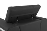 89" Dark Gray and Chrome Genuine Leather Standard Sofa