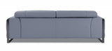 89" Light Blue and Chrome Genuine Leather Standard Sofa