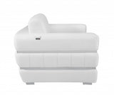 89" White Genuine Leather Standard Sofa