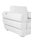 89" White Genuine Leather Standard Sofa