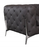 93" Brown Genuine Leather Standard Sofa