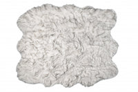 5' X 6' Grey Ombre Faux Sheepskin Non Skid Area Rug