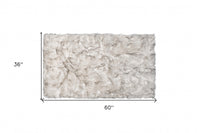 3' X 5' Chocolate Faux Fur Ombre Non Skid Area Rug