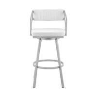 26" Timeless White Faux  Leather Bar Stool