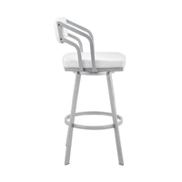 26" Timeless White Faux  Leather Bar Stool
