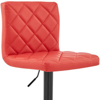Red Faux Leather Swivel Adjustable Bar Stool