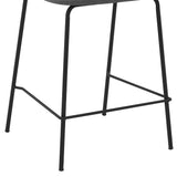 26" Mod Grey Faux Leather Bar Stool with Black Metal Frame