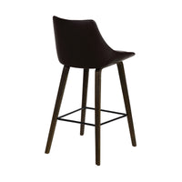 26" Brown Tufted Velvet Upholstered Bar Stool