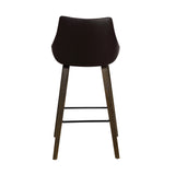 26" Brown Tufted Velvet Upholstered Bar Stool