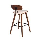 29? Cream Faux Leather Mid Century Modern Bar Stool