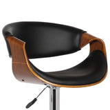 Mod Adjustable Black Faux Leather Swivel Bar Stool