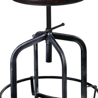 Brown and Black Adjustable Industrial Style Bar Stool