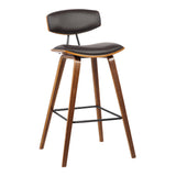 26? Brown Faux Leather Mid Century Modern Bar Stool