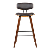 26? Brown Faux Leather Mid Century Modern Bar Stool