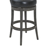 26" Brown Onyx Faux Leather Swivel Wood Counter Stool