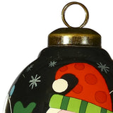 Santa in Holiday Lights Hand Painted Mouth Blown Glass Ornament
