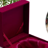 Puppy under the Christmas Tree Hand Painted Mouth Blown Glass Ornament