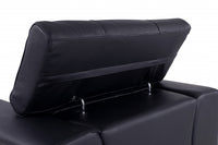 75" Black Italian Leather and Chrome Solid Color Love Seat