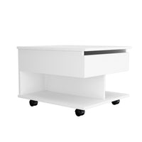 22" White Manufactured Wood Rectangular Lift Top Coffee Table With Drawer