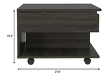 22" Carbon Espresso Manufactured Wood Rectangular Coffee Table With Drawer