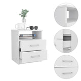 Modern and Stylish White Particle Bedroom Nightstand