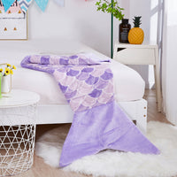 Purple Mermaid Tail Weighteded Throw Blanket