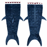 Navy Blue Shark Weighted Throw Blanket