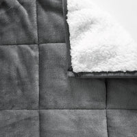 Grey Deluxe Hooded Weighted Velvet Throw Blanket