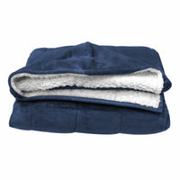 Navy Deluxe Hooded Weighted Velvet Throw Blanket