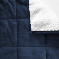 Navy Deluxe Hooded Weighted Velvet Throw Blanket