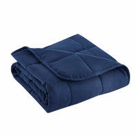 Navy Blue Travel Weight Microfiber Throw Blanket