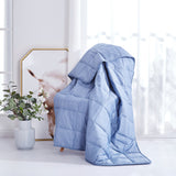 Blue Striped Polar Air Cooling Weighted Thrown Blanket