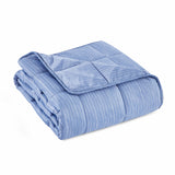 Blue Striped Polar Air Cooling Weighted Thrown Blanket