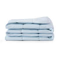 Light Blue Striped Polar Air Cooling Weighted Thrown Blanket