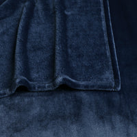 Navy Blue Solid Anti Microbial Oversized Throw