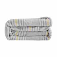 Light Grey Reversible Velvet and Sherpa Throw Blanket