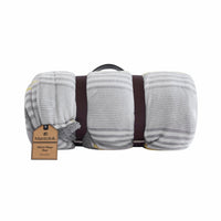 Light Grey Reversible Velvet and Sherpa Throw Blanket