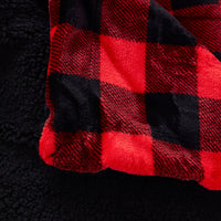 Buffalo Red Black Reversible Velvet and Sherpa Throw Blanket