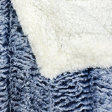 Luxury Blue Faux Fur and Sherpa Throw Blanket