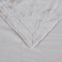 Reversible Buffalo White Rabbit and Mink Fur Throw Blanket