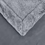 Reversible Smoky Grey Rabbit Fur and Mink Throw Blanket