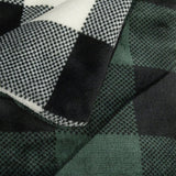 Buffalo Black Green Printed Velvet and Velvet Throw Blanket